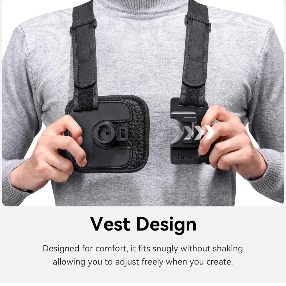 Imagem 4 de 5 do produto Suporte Montagem Arnês Peito Ulanzi Gopro/celular Preto