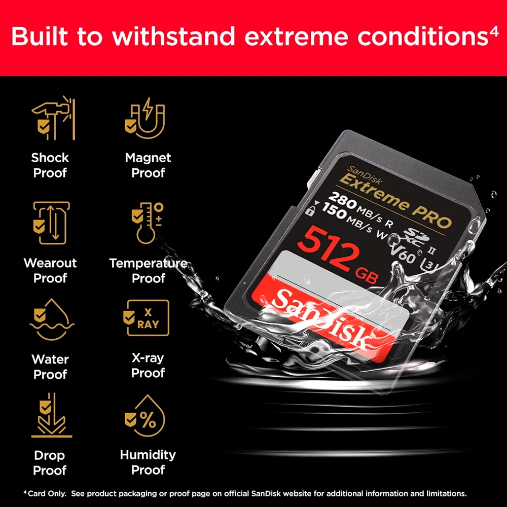 Cartão De Memória Sandisk 512gb Extreme Pro 280mbs