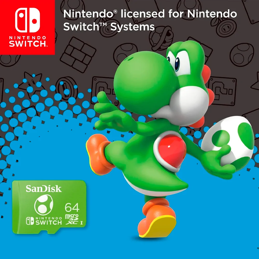 Imagem 3 de 5 do produto Cartão De Memória Sandisk 64gb Nintendo Switch Leitura 100mb/s Gravação 90mb/s - Sdsqxao-064g-gn6zn