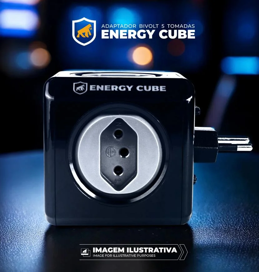 Imagem 5 de 5 do produto Adaptador Energy Cube Bivolt Filtro De Linha Multiplicador De Tomadas 10a Com Proteção De Sobretensão