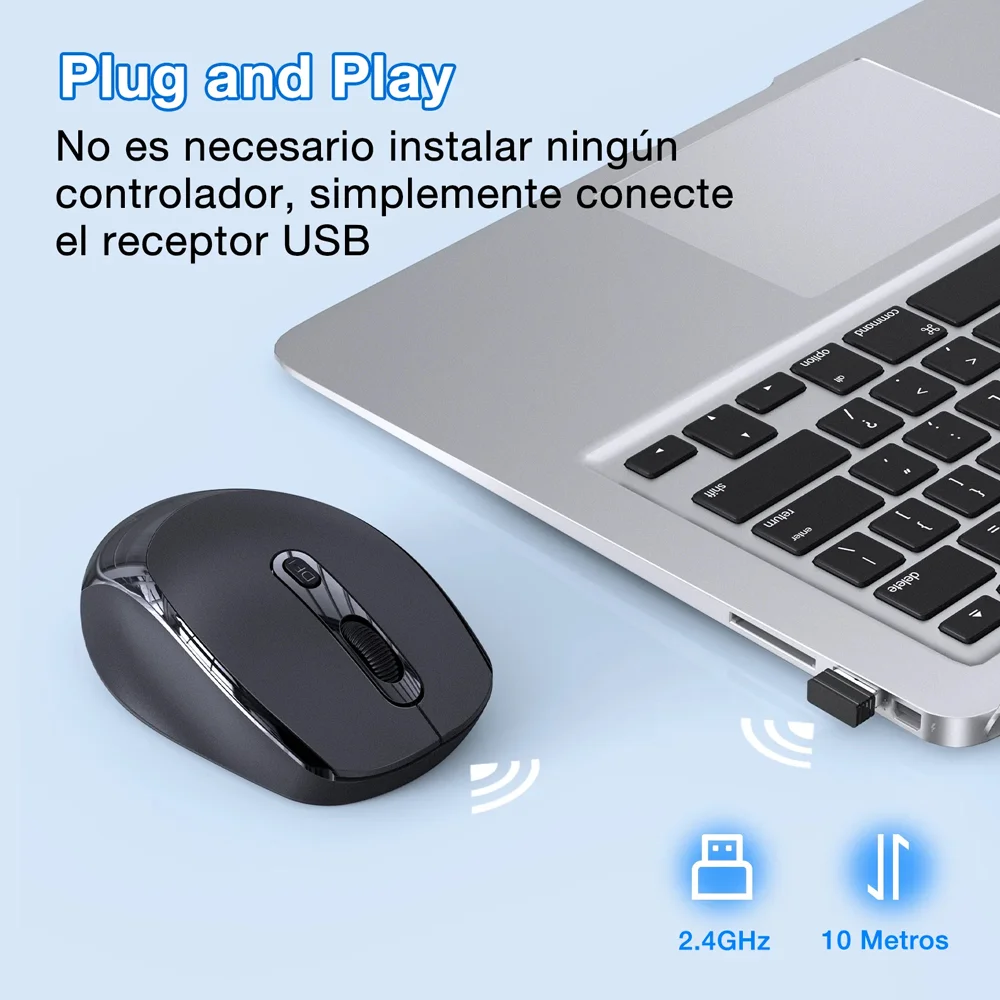 Imagem 5 de 5 do produto Mouse Sem Fio 1hora, Mouse Wireless 2.4g Preto