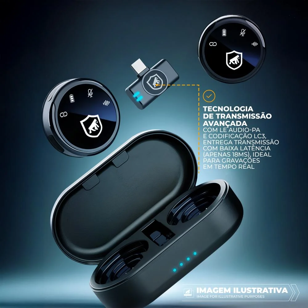 Imagem 3 de 5 do produto Microfone De Lapela Magnética Sem Fio Com Redução De Ruído -armor-gshield