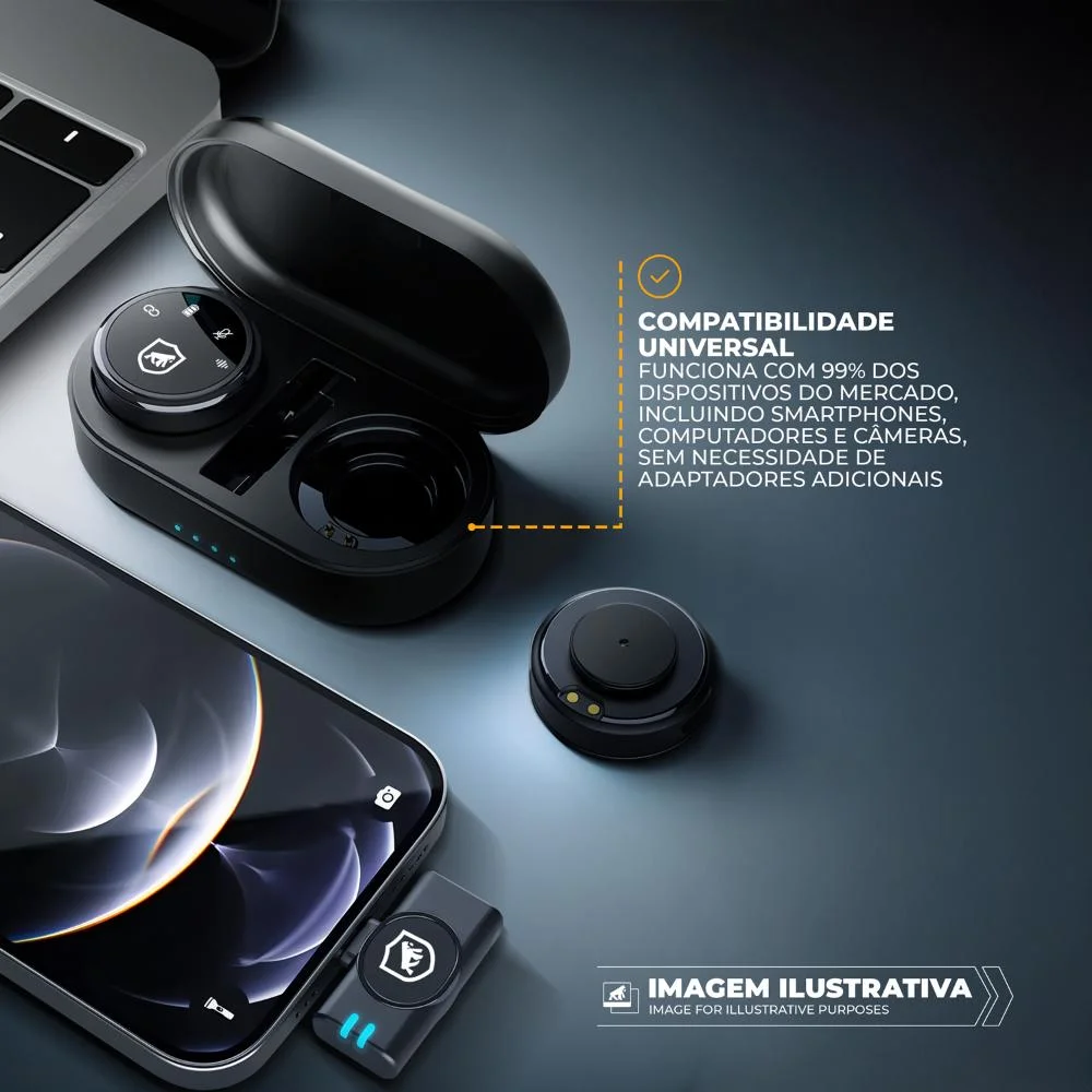 Imagem 5 de 5 do produto Microfone De Lapela Magnética Sem Fio Com Redução De Ruído -armor-gshield