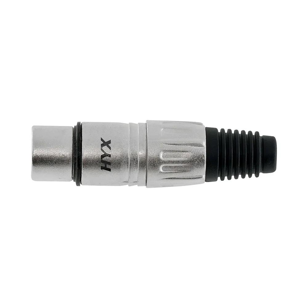 Imagem 2 de 5 do produto Par De Conectores Xlr Macho E Fêmea 3 Pólos Prata - Ac3101c