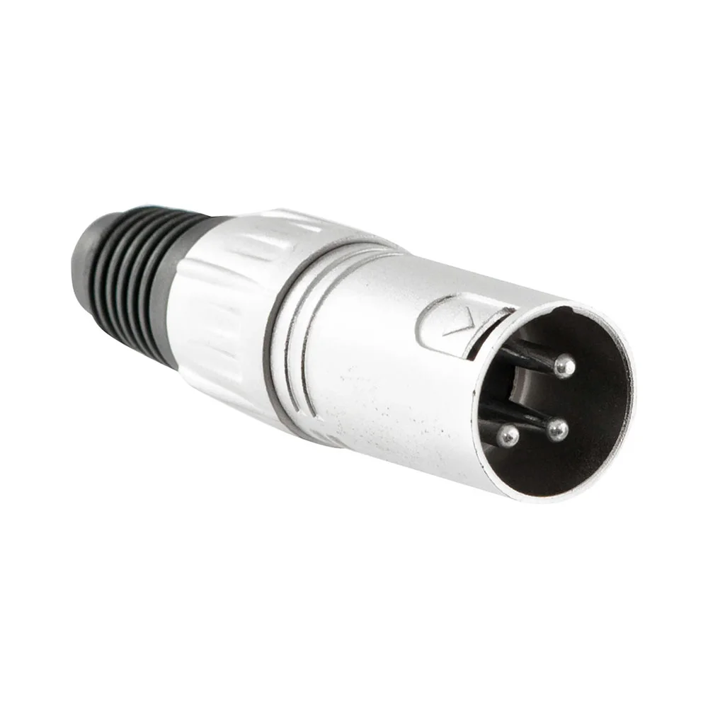 Imagem 3 de 5 do produto Par De Conectores Xlr Macho E Fêmea 3 Pólos Prata - Ac3101c
