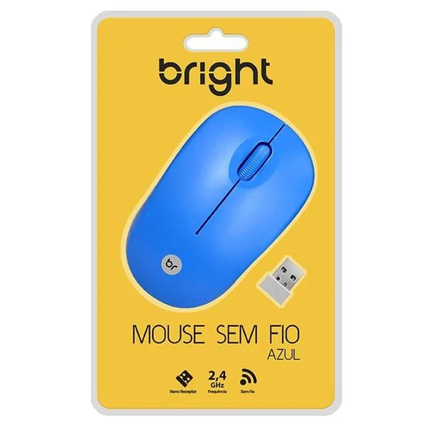 Imagem 2 de 3 do produto Mouse Sem Fio Bright 2,4ghz Azul 0475
