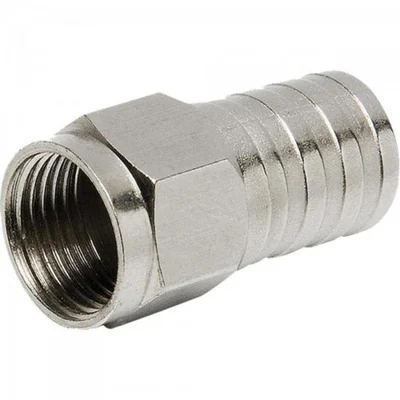 Conector F Tipo Barril Para Crimpar Rg59 Conf0006 Níquel