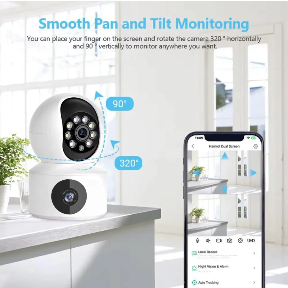 Imagem 4 de 5 do produto Câmera Segurança Babá Eletrônica Wi-fi 360° Full Hd 1080p