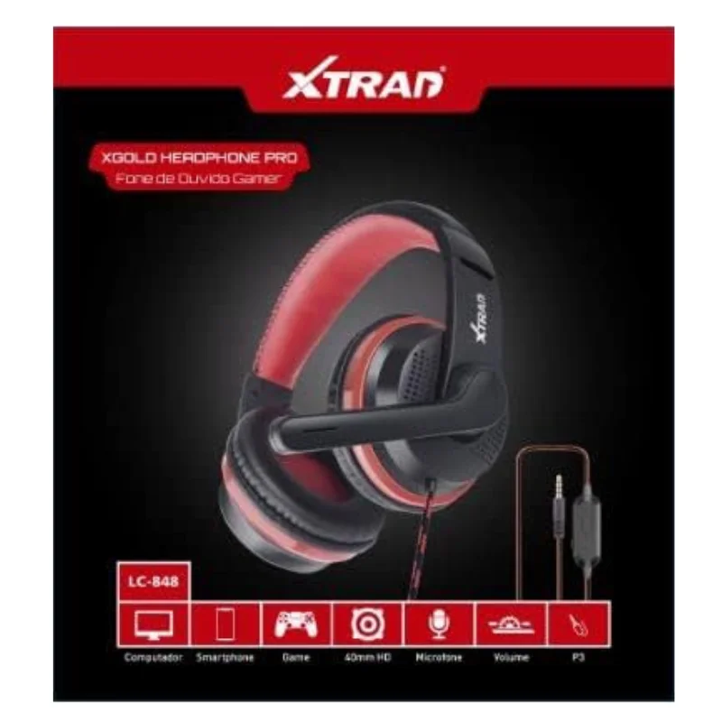 Imagem 4 de 5 do produto Headset Gamer Microfone Estéreo P2 PC Notebook Mac Ps4 Ps5 XBOX One Series X E S