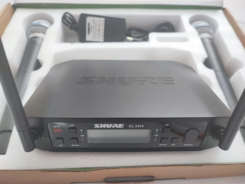 Imagem 2 de 3 do produto Microfone Metal Shure Sem Fio Duplo Glxd4 Beta 58a Profissional