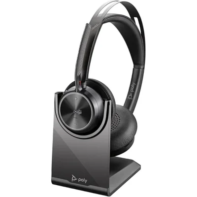 Headset Bluetooth Voyager Focus 2 Com Base Usb-c+usb-a 9t9j6aa Poly - Preto