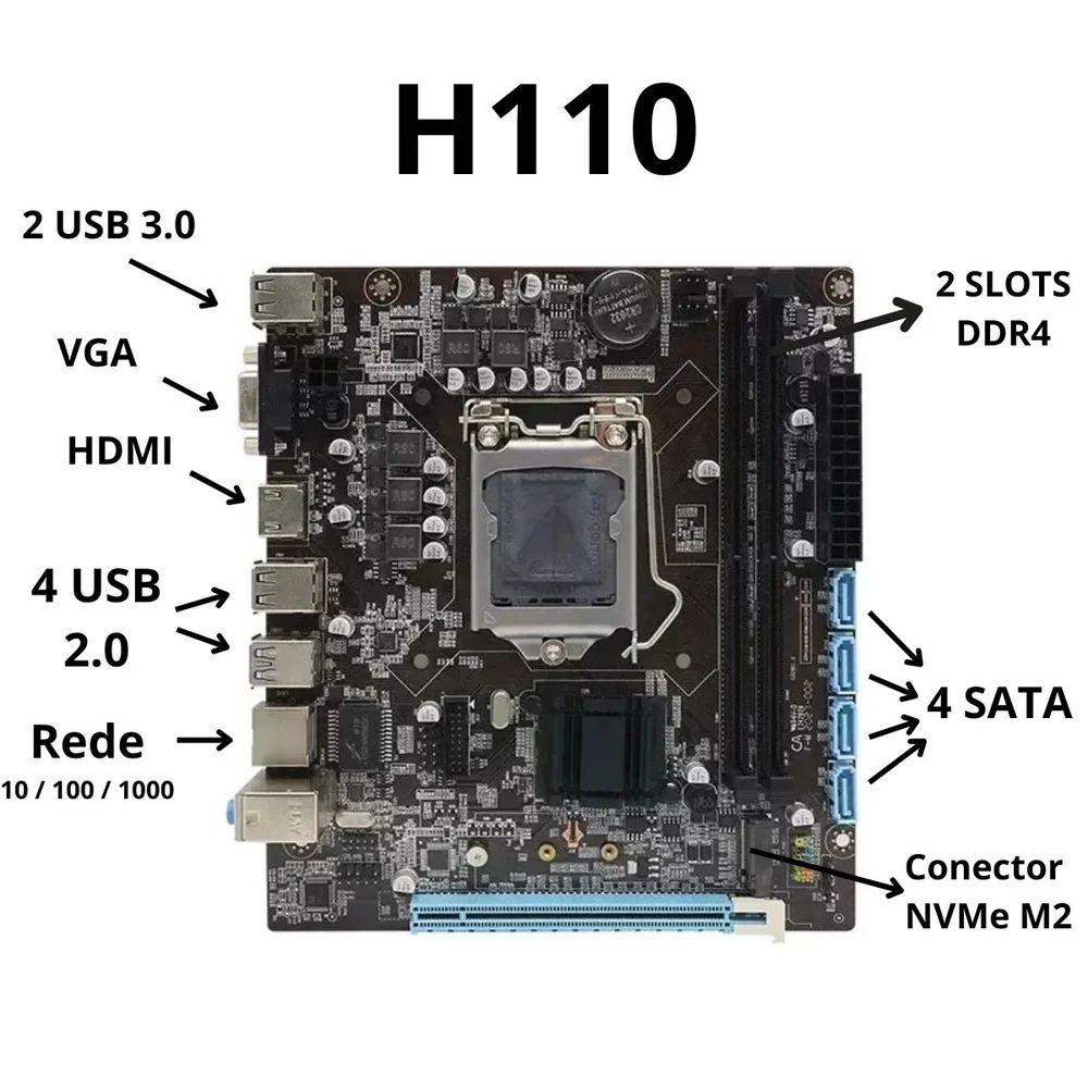 PC Computador Gamer Com Fans RGB i5 6500 Placa H110 8GB Ddr4 SSD 480GB Fonte 500w - view 2