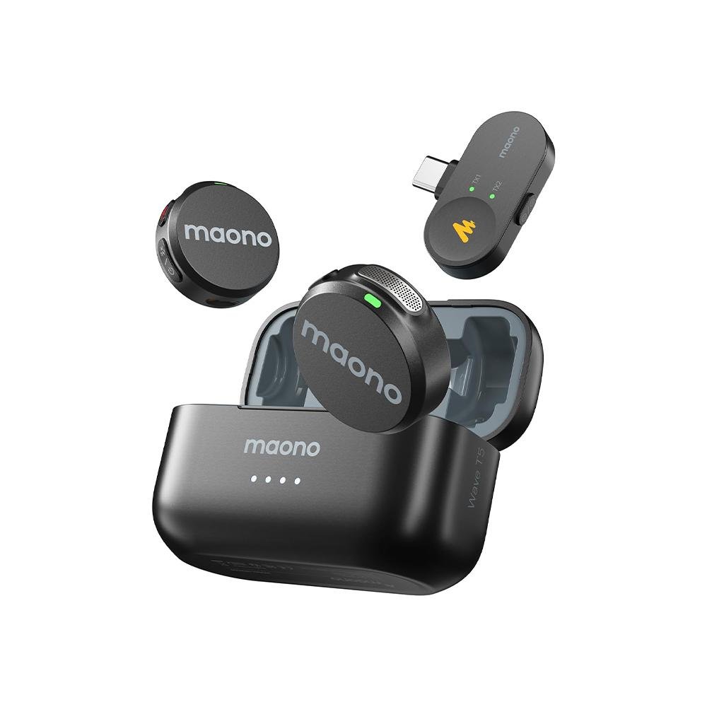 Microfone De Lapela Sem Fio Maono Wave T5 Usb Tipo C Wm650