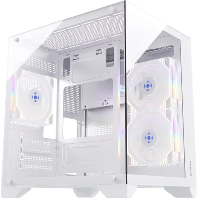 Gabinete Gamer Fortrek Clarity Branco – Design Aquário Com Lateral De Vidro Temperado