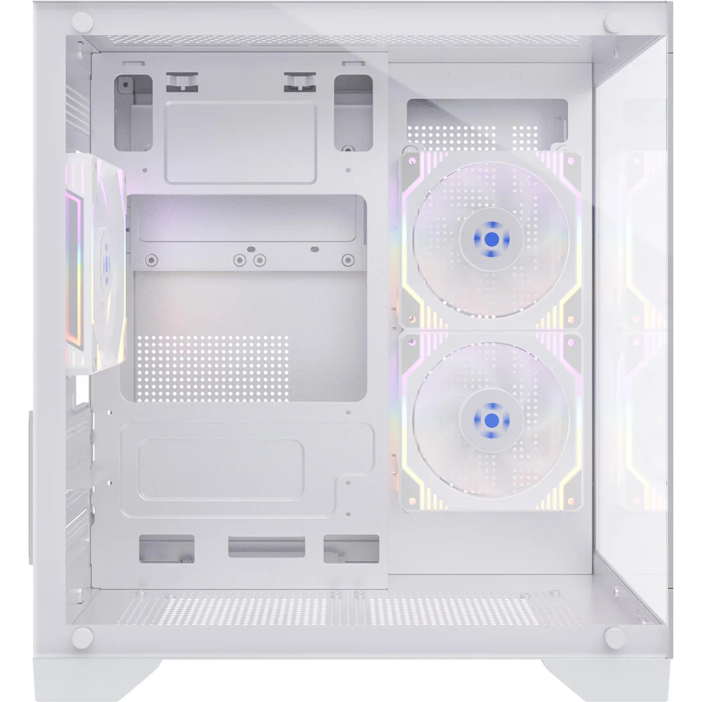 Imagem 3 de 5 do produto Gabinete Gamer Fortrek Clarity Branco – Design Aquário Com Lateral De Vidro Temperado