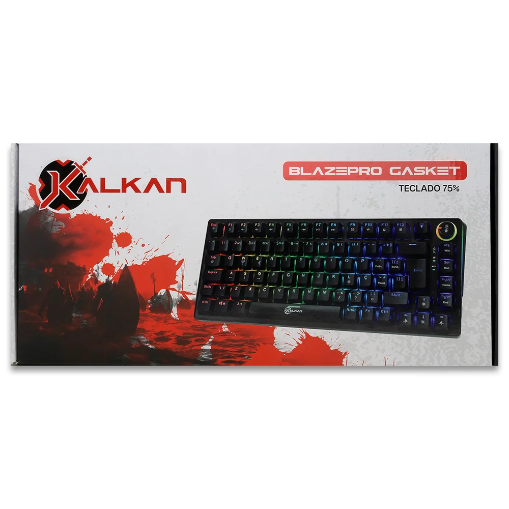 Imagem 3 de 5 do produto Teclado Mecanico Gamer Kalkan Blazepro Gasket 75% Preto Klk00016
