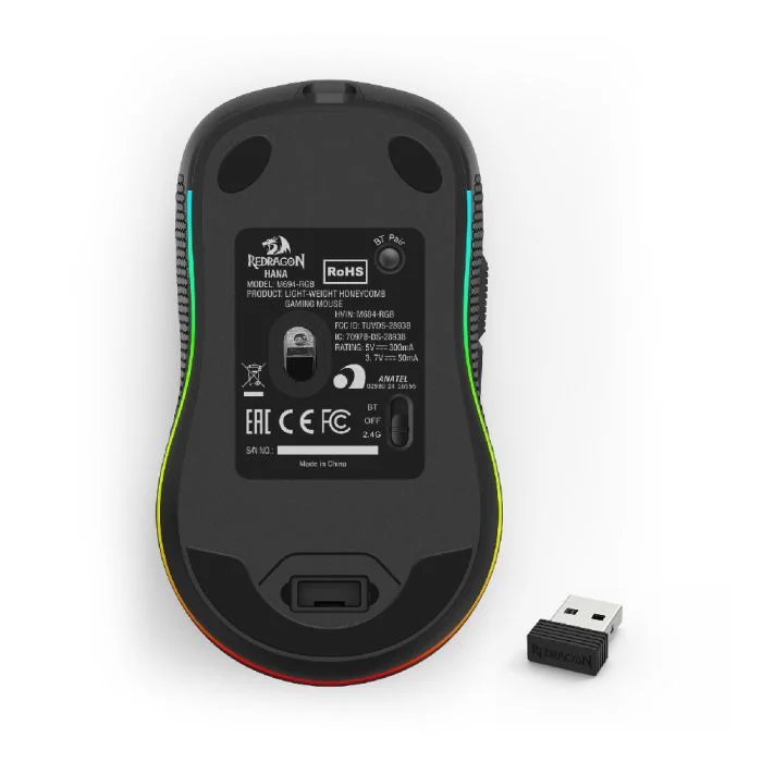 Imagem 5 de 5 do produto Mouse Gamer Redragon Hana M694-RGB 7 Botões S/fio 7200dpi RGB Preto