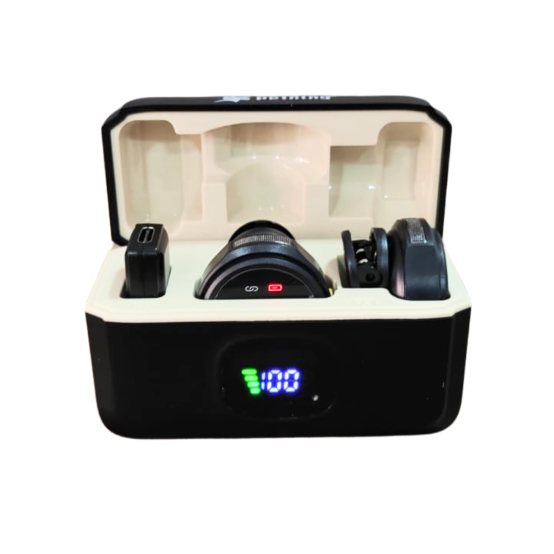 Microfone Lapela Sem Fio Duplo Para Iphone E Android Anc