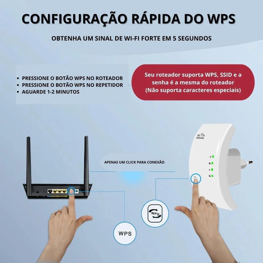 Imagem 5 de 5 do produto Repetidor Sinal Wi-fi Internet Wireless Expansor Amplificador Rede Antena Roteador Homologado Anatel