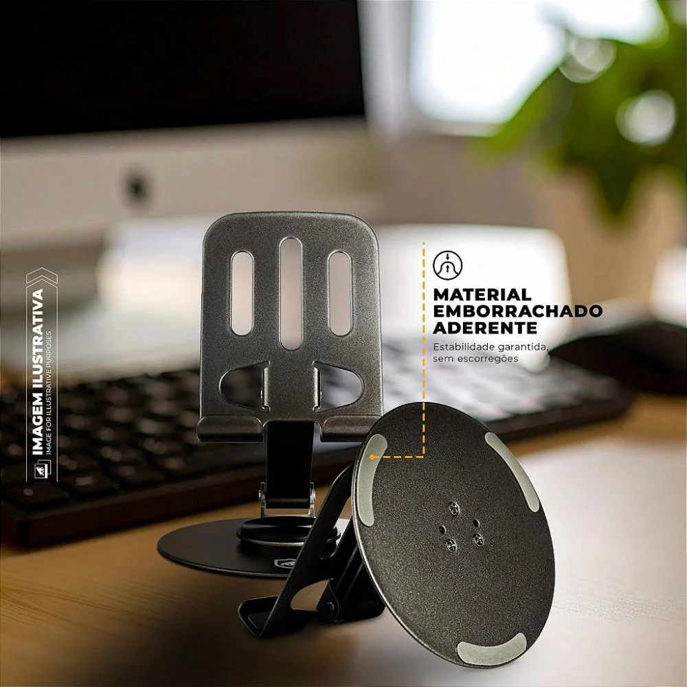 Imagem 2 de 5 do produto Suporte Metálico 360 - Discovery - Para Celular - Prata - Gshield