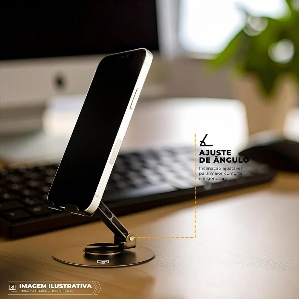 Imagem 3 de 5 do produto Suporte Metálico 360 - Discovery - Para Celular - Prata - Gshield