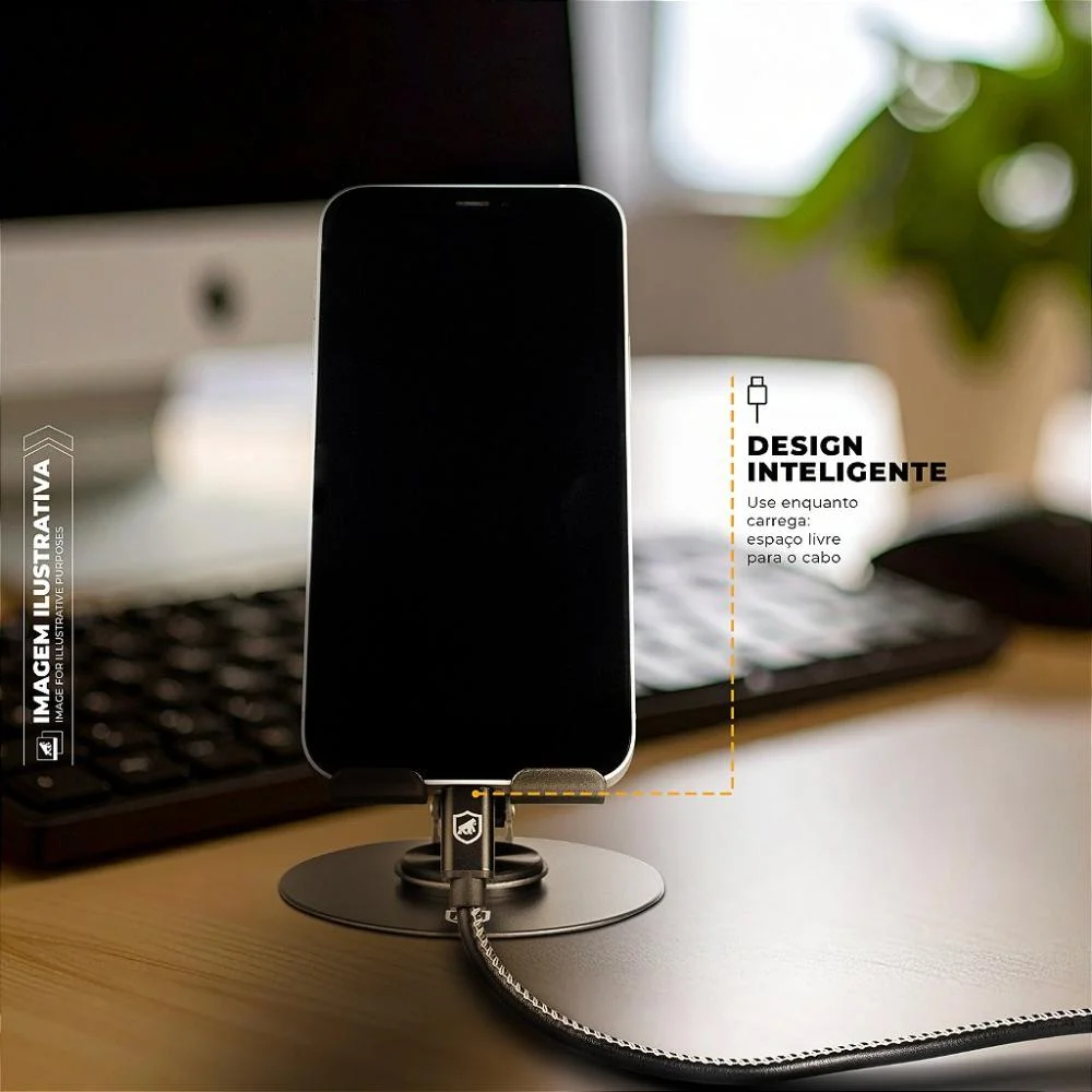 Imagem 4 de 5 do produto Suporte Metálico 360 - Discovery - Para Celular - Prata - Gshield