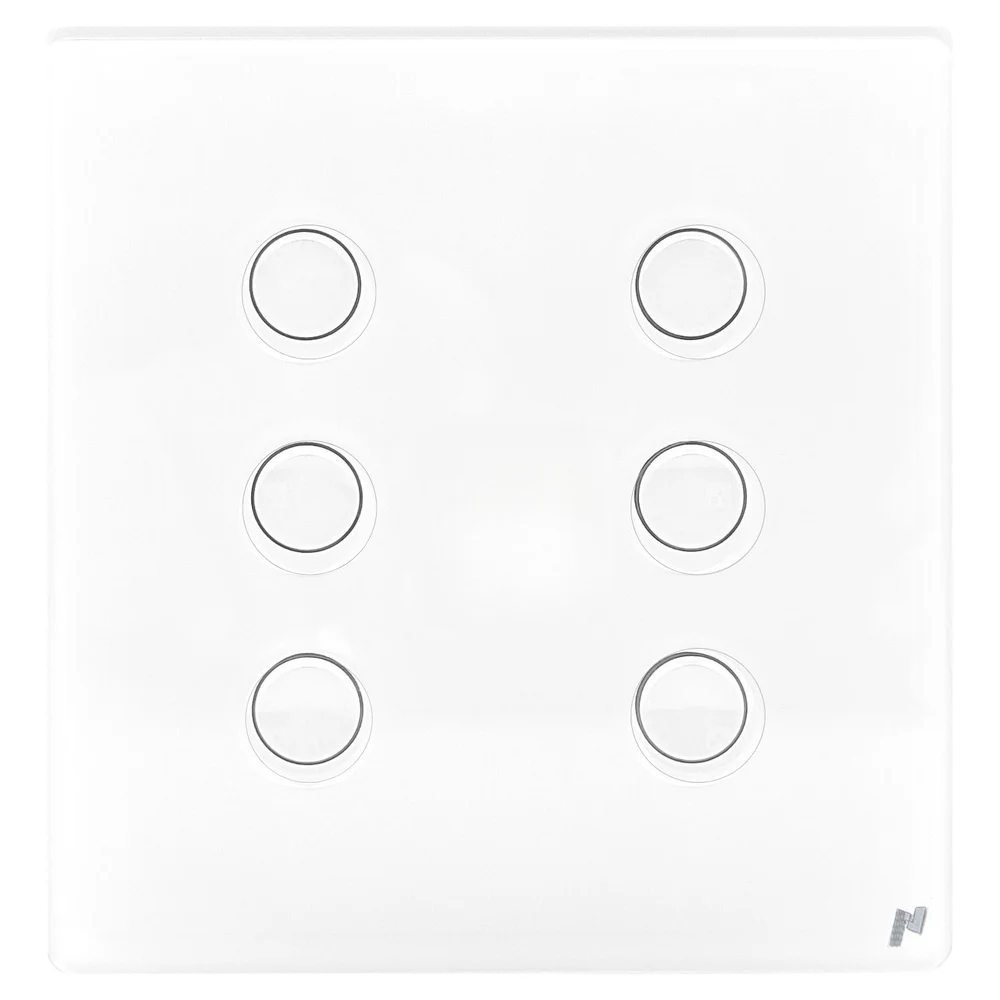 Interruptor Touch Zigbee 4x4 6 Botões Branco