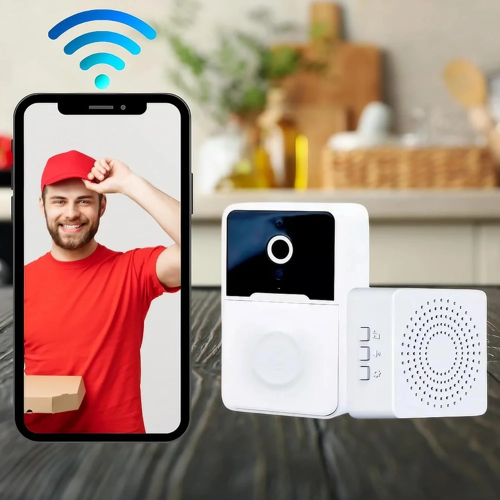 Imagem 2 de 5 do produto Campainha Interfone Inteligente Camera E Audio Wi-fi Sem Fio Visão Noturna