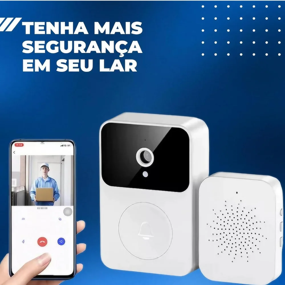 Imagem 5 de 5 do produto Campainha Interfone Inteligente Camera E Audio Wi-fi Sem Fio Visão Noturna