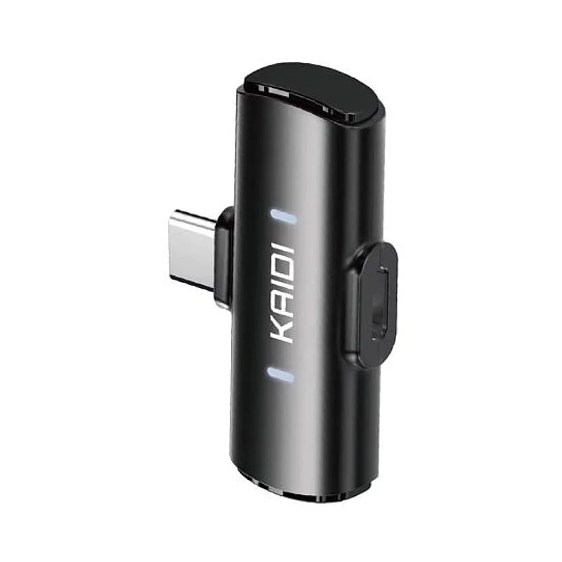 Imagem 2 de 5 do produto Microfone Kaidi Tipo C Duplo Sem Fio Lapela Redondo Micro Wireless