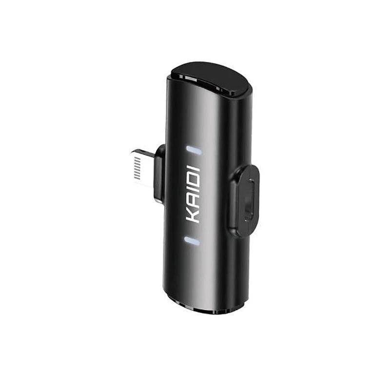 Imagem 2 de 5 do produto Microfone Lapela Lightning Duplo Redondo Imã Sem Fio Anti Ruído Preto