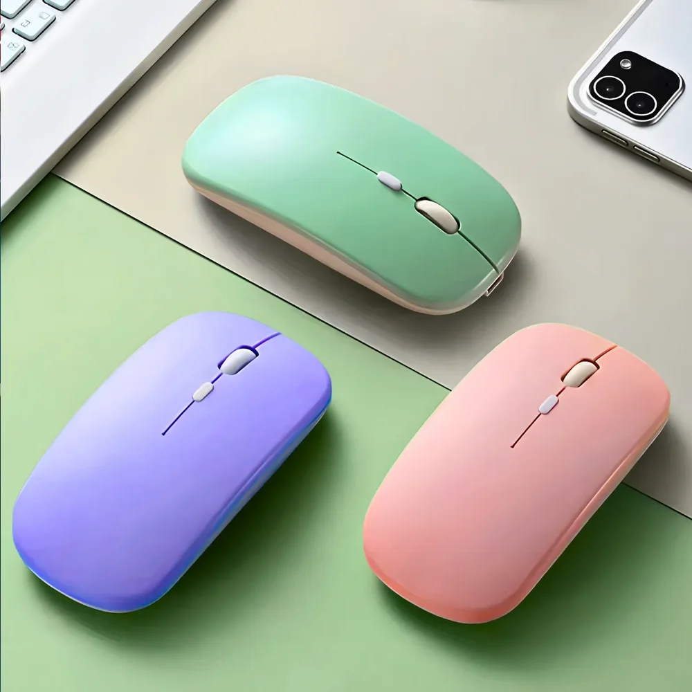 Imagem 2 de 5 do produto Teclado Sem Fio Bluetooth Recarregável Com Mouse - Verde Claro.