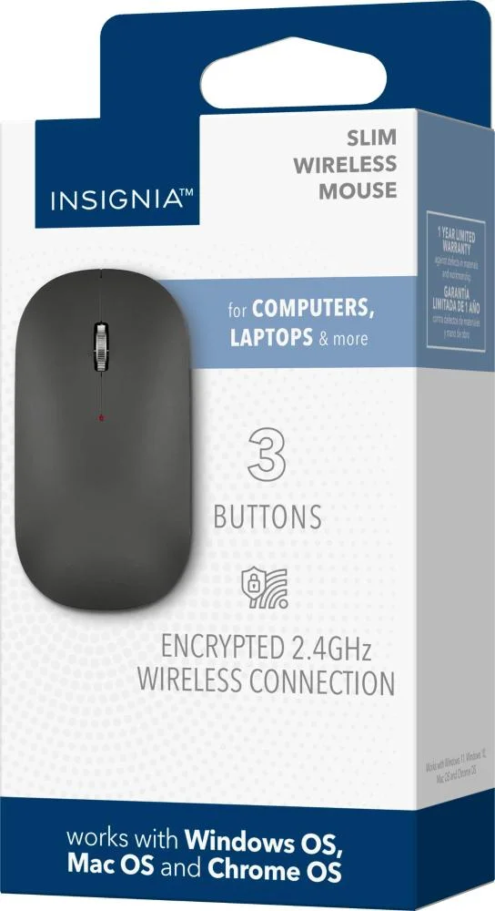 Imagem 2 de 3 do produto Insignia - Mouse Óptico Sem Fio De 3 Botões - Preto-ns-pm2sk3b23