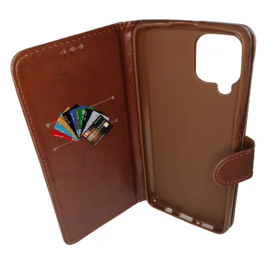 Capa Carteira Para Samsung Galaxy M62  Proteção, Estilo E Praticidade Capinha De Carteirinha Cor:marrom