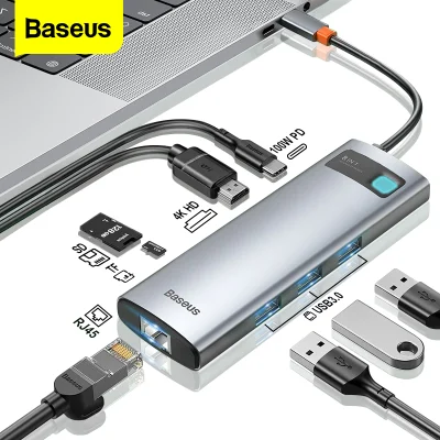 Hub Usb-c Baseus 7 Em 1 Dockstation HDMI 4k Thunderbolt.
