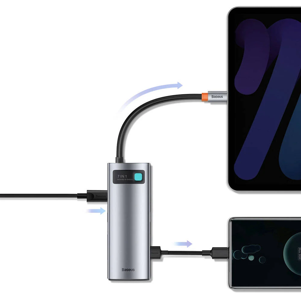 Imagem 2 de 5 do produto Hub Usb-c Baseus 7 Em 1 Dockstation HDMI 4k Thunderbolt.