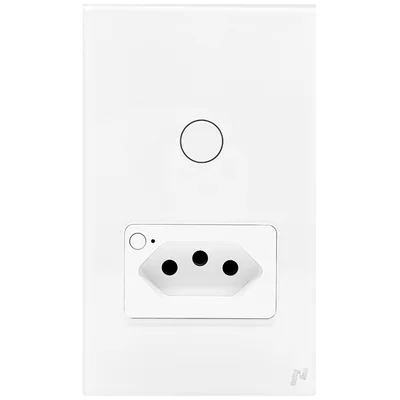 Interruptor Inteligente Zigbee com 1 Botão Touch e Tomada Novadigital Compatível com Alexa google e Tuya - Branco