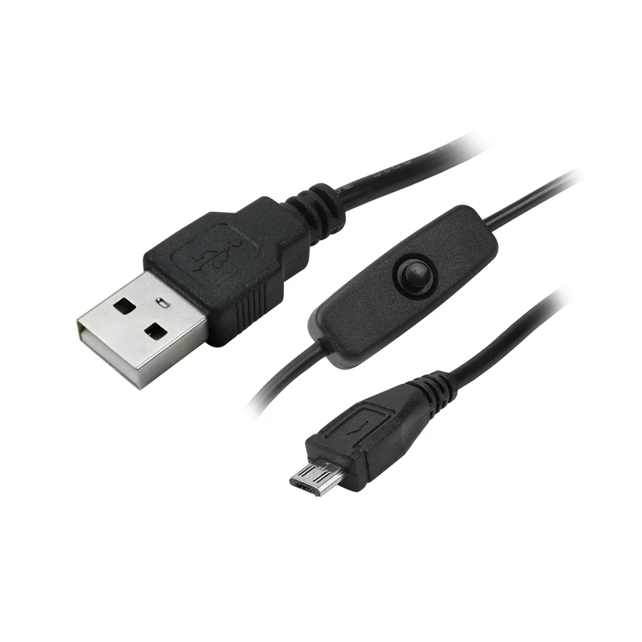 Imagem 2 de 3 do produto Cabo Micro Usb Usb Macho Botão On/off 1,20m Para Firestick