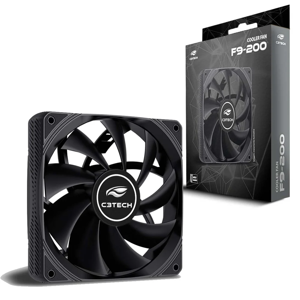Imagem 2 de 5 do produto Cooler Fan C3tech F9-200bk, 120mm, 4 Pinos Molex, Preto - Para Gabinete