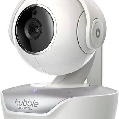 Hubble Connected - Nursery Pal Premium Com Hubble Grip 5" Hd Smart Baby Monitor Com Panorâmica, Inclinação, Zoom E Tela Sensível Ao Toque - Branco-hct