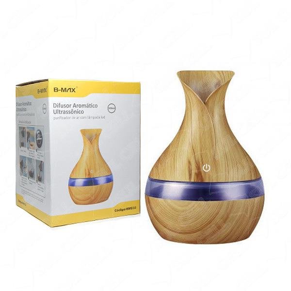 Difusor Aromatico Umidificador Madeira Bm-033 B-max Cor Marrom-claro