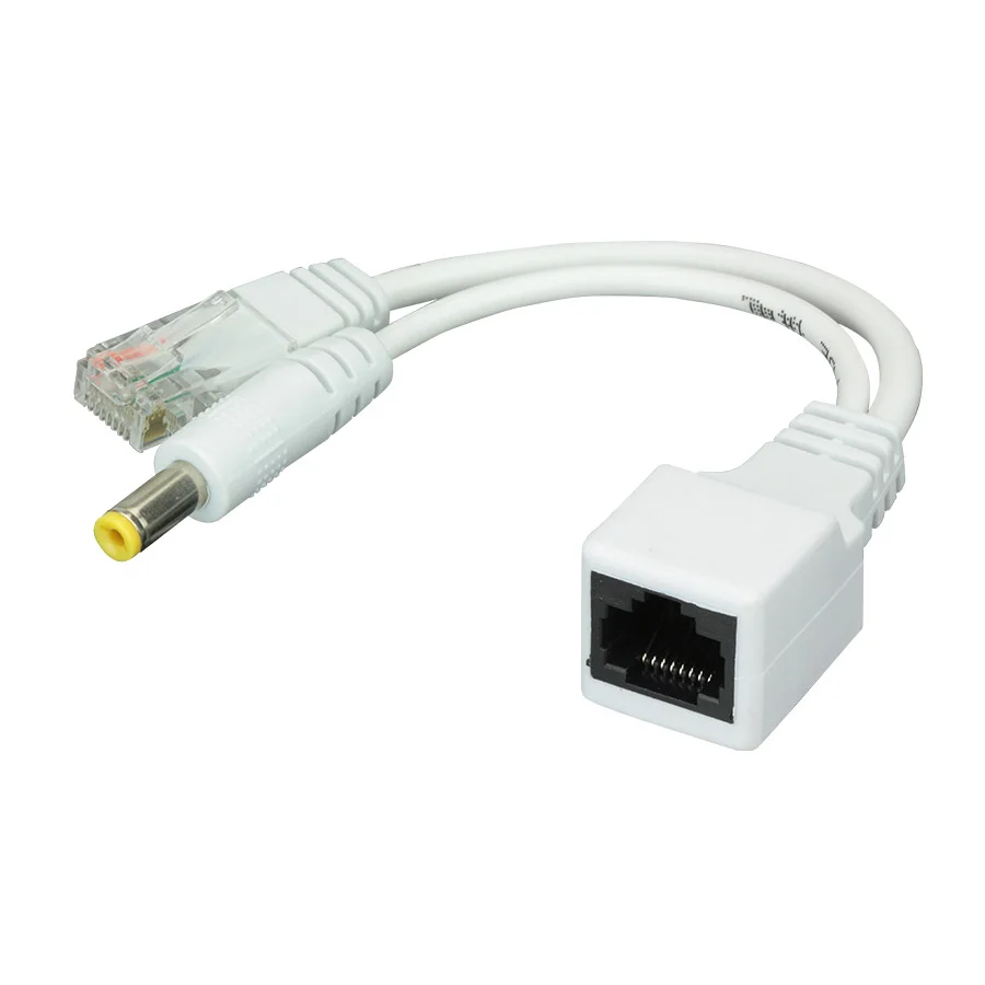 Imagem 2 de 4 do produto Kit 5 Adaptador Injetor Poe Macho Femêa 10/100 Para Cftv