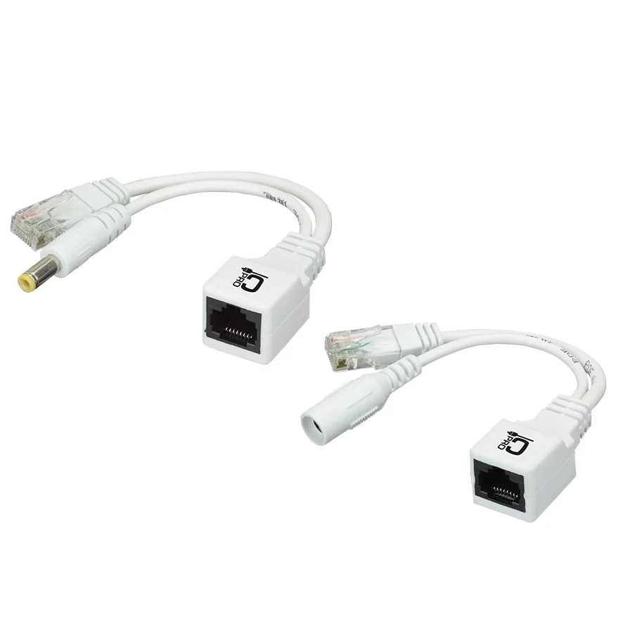 Imagem 3 de 4 do produto Kit 5 Adaptador Injetor Poe Macho Femêa 10/100 Para Cftv