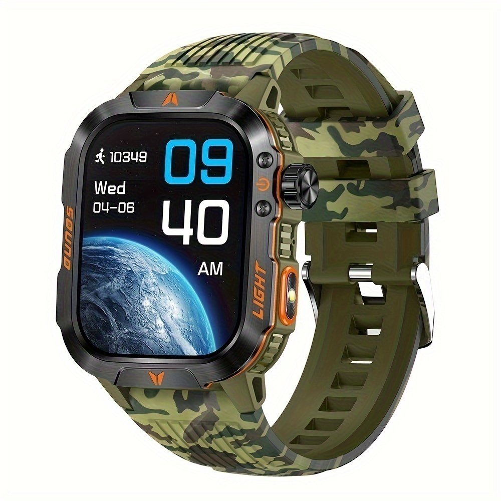 Smartwatch Tático Qtljjby 5.0, Lanterna LED À Prova D'água Verde