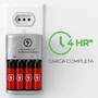 Carregador De Pilhas Recarregáveis Bivolt Rápido + 4 Pilhas Aa E 4 Aaa
