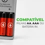 Carregador De Pilhas Recarregáveis Bivolt Rápido + 4 Pilhas Aa E 4 Aaa