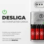 Carregador De Pilhas Recarregáveis Bivolt Rápido + 4 Pilhas Aa E 4 Aaa