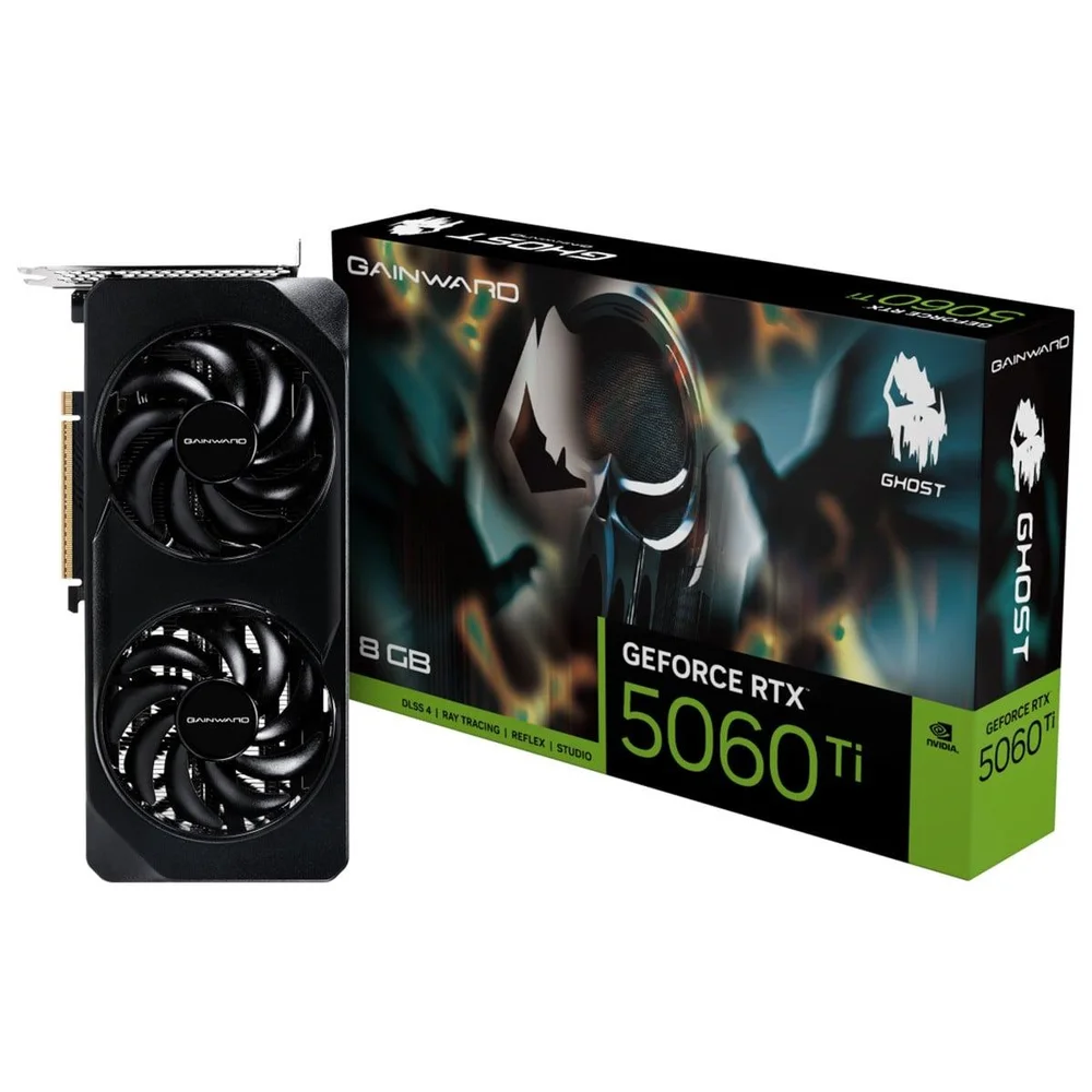 Placa De Vídeo Gainward Nvidia Geforce RTX 5060 Ti Ghost, 8GB, Gddr7, Dlss, Ray Tracing, Ne7506t019p1gb2062b