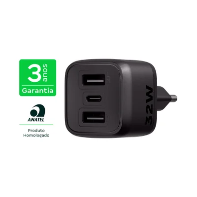 Carregador Turbo 32w Gan Ec 12 Power Preto Intelbras — foto 3