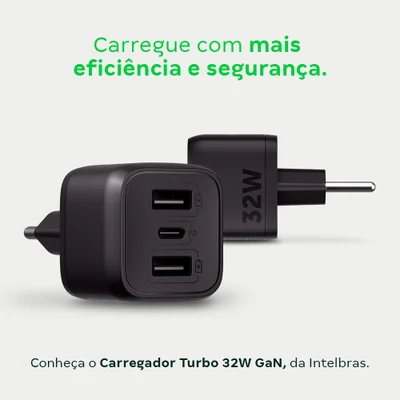 Carregador Turbo 32w Gan Ec 12 Power Preto Intelbras — foto 4